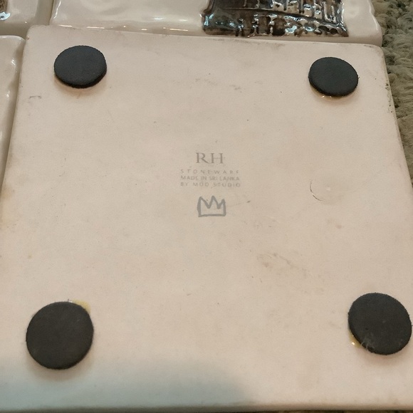 RARE 4 RESTORATION HARDWARE ARCHITECTURAL LANDMARKS BAR DRINK CERAMIC COASTERS - Picture 4 of 8